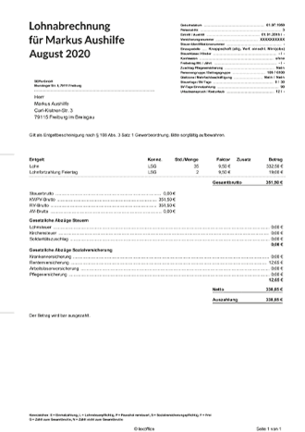 Lohn & Gehalt – Screenshot Funktion